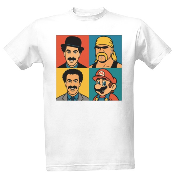 Tričko s potiskem Ikony s knírem – Pop art edice